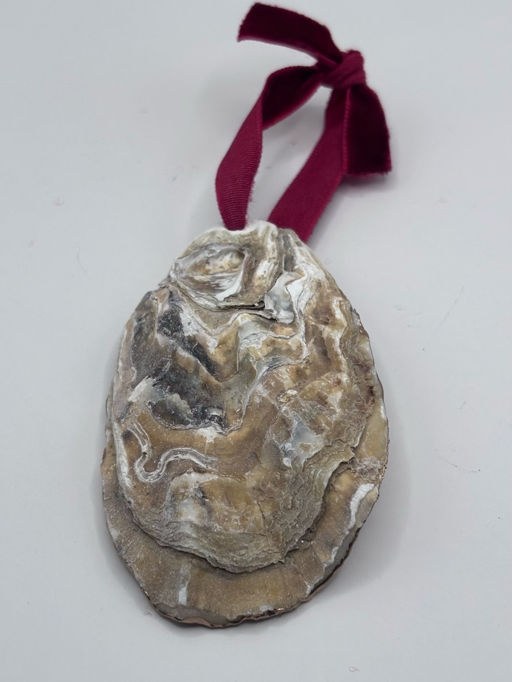 Holiday Snowman 'Drink' Oyster Shell Ornament - Red Accent - Picture 3 of 3